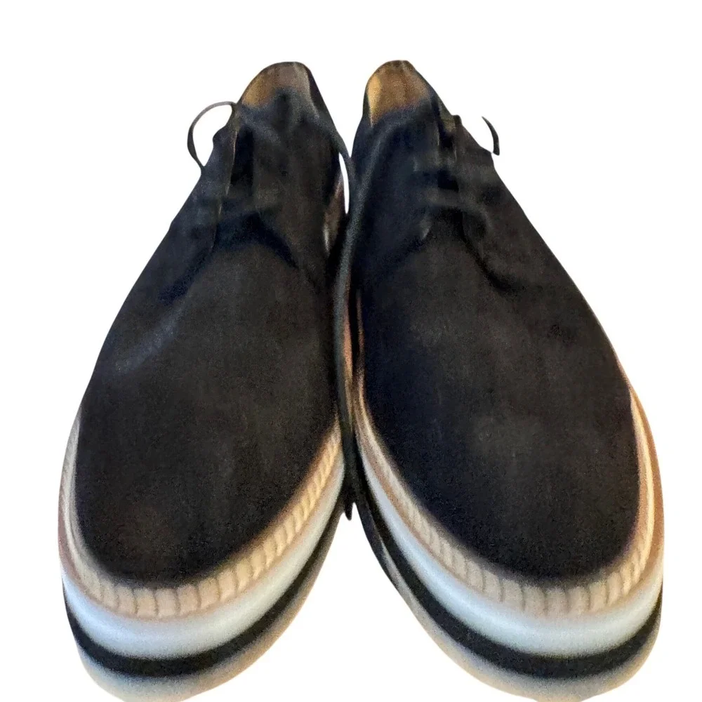 14th &‎ Union Black Suede Platform Lace Up Oxford Creeper Shoes Chunky 8M